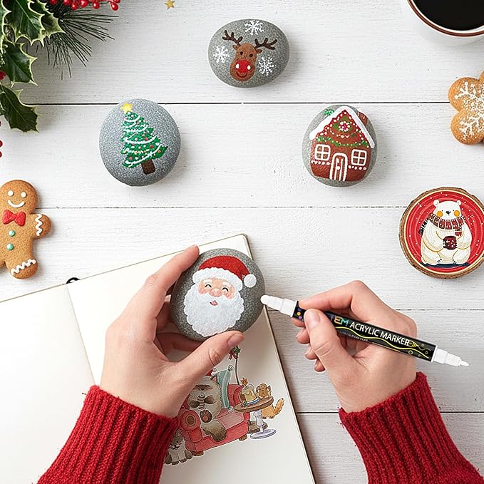 Betem Acrylic Paint Markers Pens, Dual Tip 72 Colors Premium Paint Pens Acrylic Markers for Wood, Fabric, Canvas, Stone, Rock Painting, Glass, Ceramic Surfaces, DIY Crafts Making Art Supplies with Bag