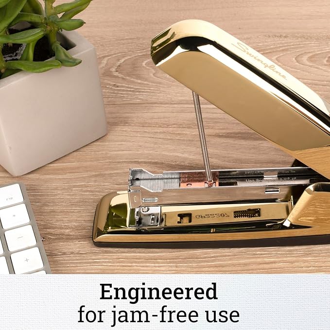 Swingline Stapler, 30 Sheet Capacity, 747 Business Stapler, Jam Free, Metal, Gold Chrome (74721)