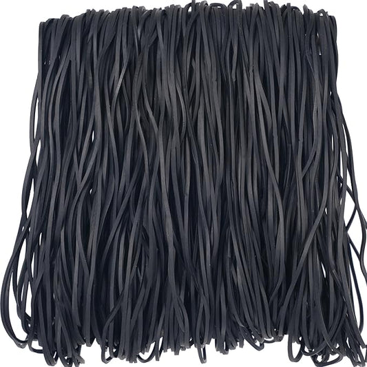AMUU Rubber Bands Size #117A 200pcs Large Rubber Bands for Trash Cans Big Elastic Bands for Office Supplies File Folders Litter Box (7" x 1/16") (Black)