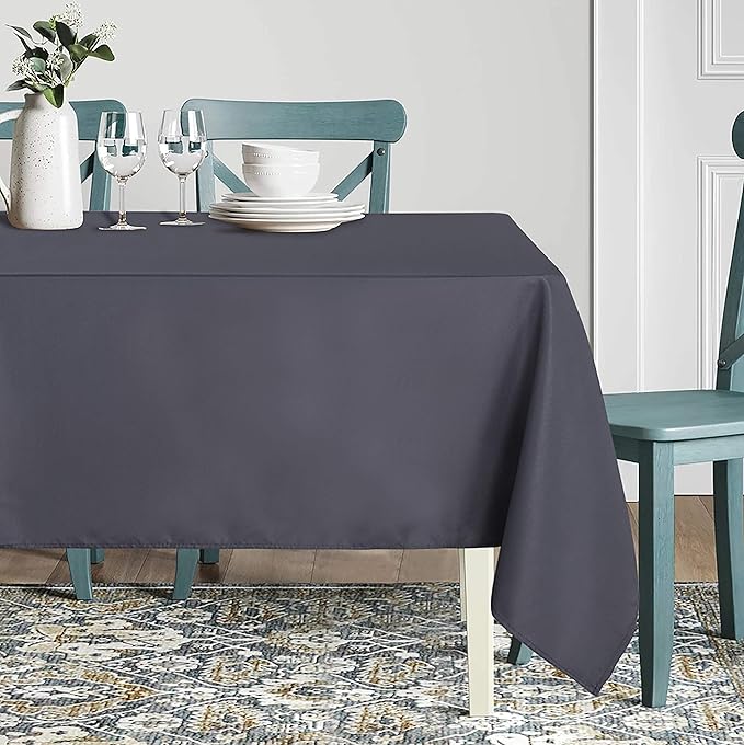 sancua Square Tablecloth - 60 x 60 Inch - Water Resistant Spill Proof Washable Polyester Table Cloth, Decorative Fabric Table Cover for Dining Tables, Buffet Parties and Camping, Grey
