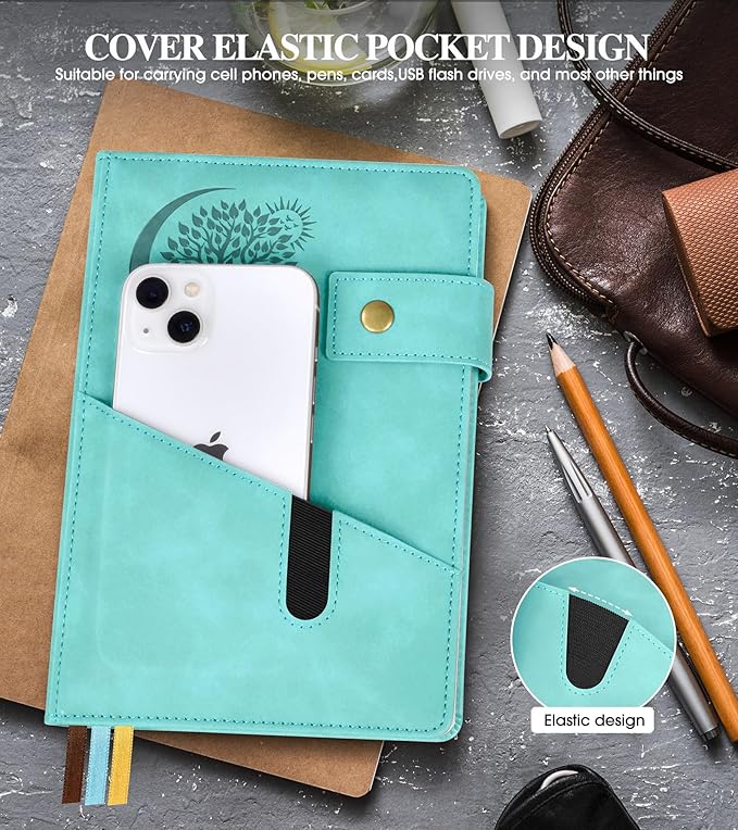 Lined Journal Notebook for Men, A5 Leather Journals for Writing Women, Hardcover Notebooks for Work,School,Note Taking,Travel,Business,Personal daily Diary,200 Page College Ruled (5.9" x 8.4")