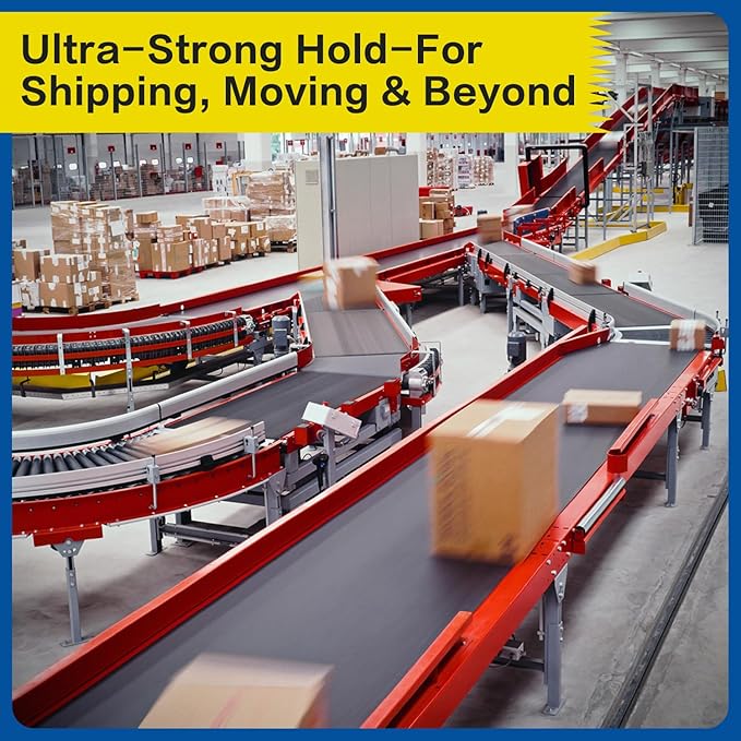 STICK UP 6 Rolls Packing Tape with 2 Dispensers, 390 Yds Total, 1.88 inch x 65 Yds Heavy Duty Shipping Tape, Strong Adhesive Clear Packaging Tape for Moving, Shipping and Mailing Supplies