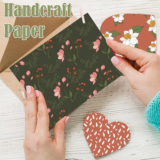 48 Sheets Scrapbook Paper 11x11, Vintage Floral Pattern Decorative Scrapbook Paper for Journals DIY Cards and Photo Albums, Aesthetic Craft Supplies for Kids and Adults