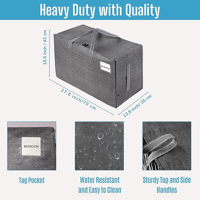 VENO 6 Pack Moving and Storage Bags, Heavy Duty, Alternative to Moving Boxes, Large Packing Totes Supplies for College Dorm Room with Zipper for Clothes, Wide Open Design (Dark Gray, 6 Pack)