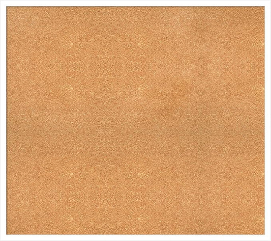Amanti Art Natural Cork Board for Wall, 31x35 Vision Board with White Frame, Large Corkboard Office Decor for Home Organization, Modern Corkboard Pinboard to Display Items for Home Organization in