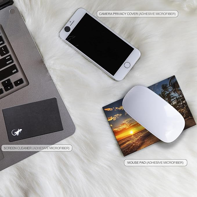 Adhesive Mouse Pad - Peel and Sticks to Any Surface - Travel Mouse Pad, Sticky for Any Surface - Excellent Tracking - Beach Sunset