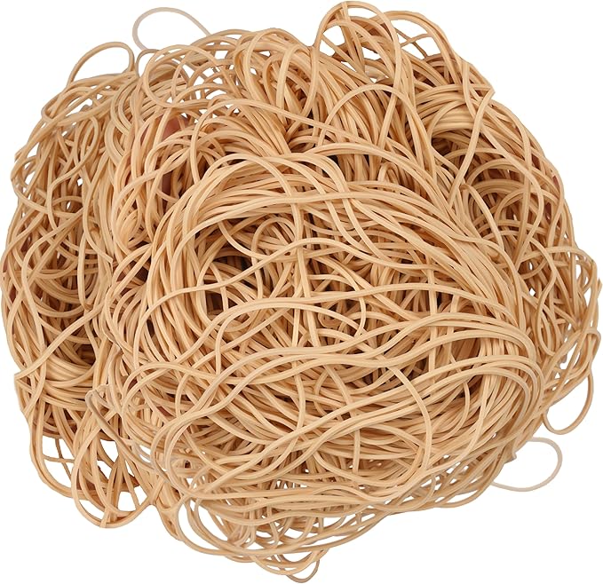 AMUU Rubber Bands Size #117A 200pcs Rubber BandsLarge, Big Elastic Bands for Office Supplies Trash Cans File Folders Litter Box large Strong Rubber Bands (7" x 1/16") Beige