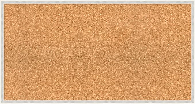 Amanti Art Natural Cork Board for Wall, 23x43 Vision Board with White Frame, Oversize Corkboard Office Decor for Home Organization, Modern Corkboard Pinboard to Display Items for Home Organization in