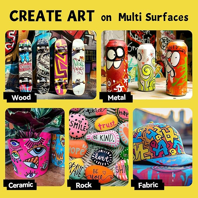 3 Jumbo Permanent Markers Yellow, 15mm Thick Wide Tip, Large Acrylic Paint Markers for Rock Painting, Poster, Graffiti, Stone, Ceramic, Glass, Wood, Canvas