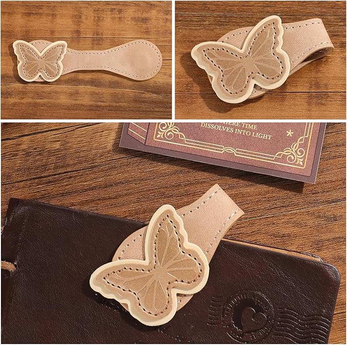 2PCS Vintage Magnetic Leather Bookmark, Leather Magnetic Bookmarks for Women, Magnetic PU Bookmarks Clip Book Accessories