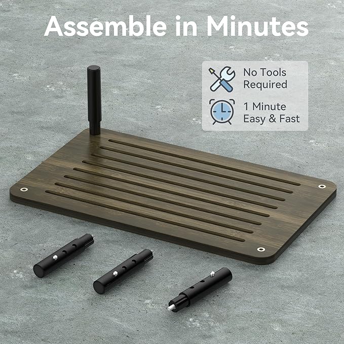 Bamboo Monitor Stand Riser, 4 Adjustable Height, 15.55x9.25 Laptop Stand with Airflow Vents, Desk Organizer for Computer, PC, Printer (Wenge)