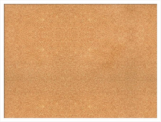 Amanti Art Natural Cork Board for Wall, 25x33 Vision Board with White Frame, Large Corkboard Office Decor for Home Organization, Modern Corkboard Pinboard to Display Items for Home Organization in