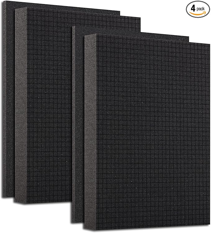 Pre-Cubed Pick & Pluck Foam Sheets - 2-Pack (16"x12"x2") with 0.4" Bottom Padding, Polyurethane Apart Insert Pads Liners for Toolboxes, Storage Drawer and Crafts