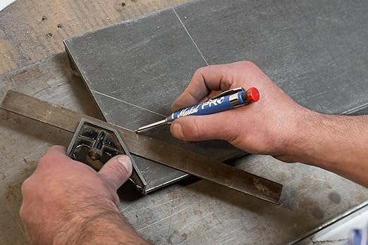 Markal 96270 - Markal PRO Holder with 1 Graphite Lead, Built-in Sharpener, 1 Click Advance, Heavy-Duty Metal Barrel Construction & Extended Needle-Nose Tip for Use in Toughest Jobs