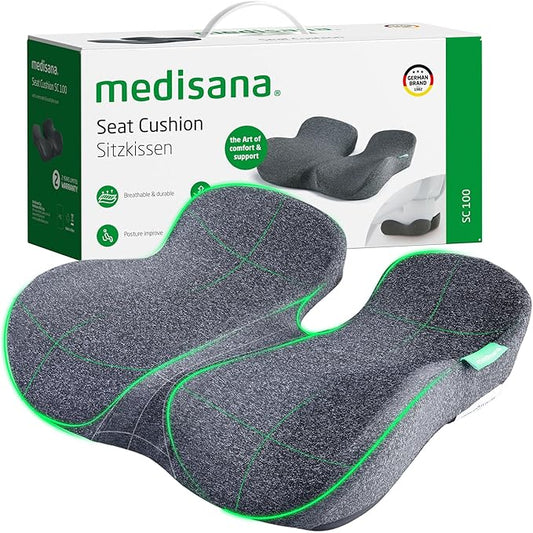 Seat Cushion - SC 100 Seat Cushions for Office Chairs, Car Seat, Wheelchair - Sciatica & Tailbone & Coccyx Pain Relief Pillow for Driver Sedentary People（Size:17 * 14.6 * 3.54 in）
