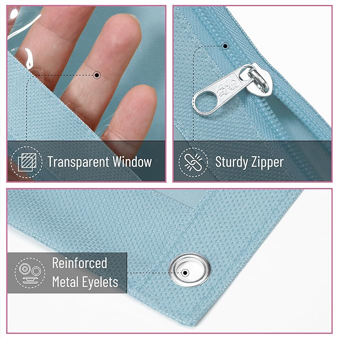 Mr. Pen- Pencil Pouch, 2 Pack, Blue and Pink Pencil Pouches, Pencil Pouch for 3 Ring Binder Pencil Pouch, Pencil Cases, Flat Pencil Case for Binder Pouch, Zipper Pencil Pouch, 3 Ring Binder Pouch