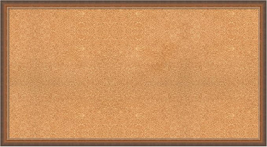Amanti Art Natural Cork Board for Wall, 24x44 Vision Board with Bronze Frame, Oversize Corkboard Office Decor for Home Organization, Modern Corkboard Pinboard to Display Items for Home Organization