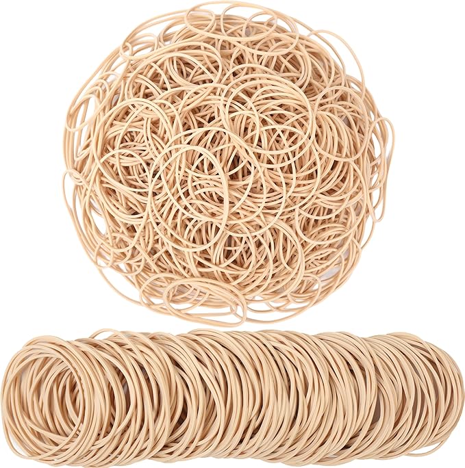 Rubber Bands Size#19 about 0.5lbs 500pcs Beige Elastic Rubber Bands Office Supplies
