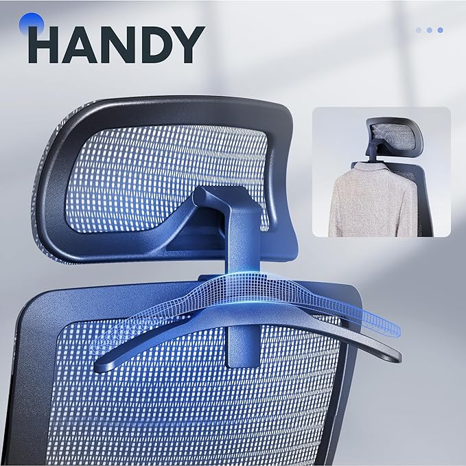 FLEXISPOT Ergonomic Office Chair, High Back Mesh Swivel Computer Chair, Executive Office Desk Chairs, with Adjustable Lumbar Support/2D Headrest/Lockable Backrest, OC3 Mesh Seat, Gray