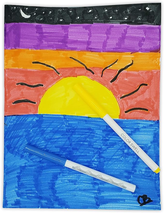 Color Swell 8-Pack Super Tip Markers – Washable, Non-Toxic, Ideal for Kids, Students, Adults, and Classroom Activities