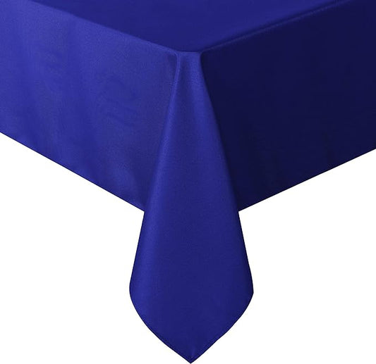 sancua Rectangle Tablecloth - 60 x 84 Inch - Stain and Wrinkle Resistant Washable Polyester Table Cloth, Decorative Fabric Table Cover for Dining Tables, Buffet Parties and Camping, Blue