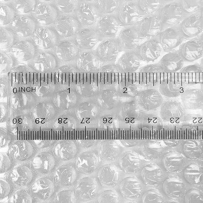 Amazon Basics Bubble Cushioning Wrap Packing Material for Fragile Items, Perforated, 12 inch x 175 ft Long Roll, Small 3/16", Clear