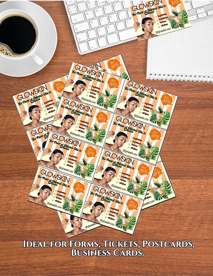 Limited Papers (TM) 8.5x11 Perforated Paper, Variety of Perforation Sizes and Colors, for Forms, Tickets, Postcards, Business Cards. (Ivory, 8 up)