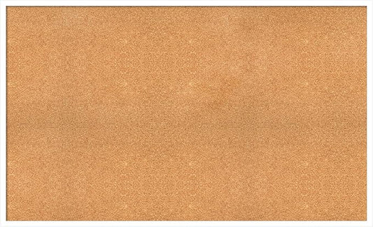 Amanti Art Natural Cork Board for Wall, 31x51 Vision Board with White Frame, Oversize Corkboard Office Decor for Home Organization, Modern Corkboard Pinboard to Display Items for Home Organization in