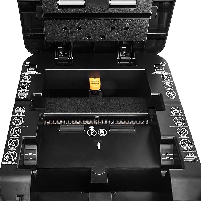 Amazon Basics 150 Sheet Autofeed Micro Cut Paper Credit Card Shredder for Security, Black