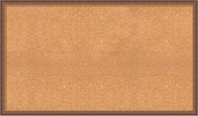 Amanti Art Natural Cork Board for Wall, 28x48 Vision Board with Bronze Frame, Oversize Corkboard Office Decor for Home Organization, Modern Corkboard Pinboard to Display Items for Home Organization