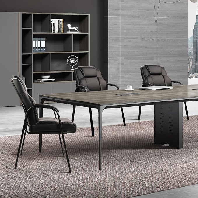 CLATINA Big & Tall 500 lb. Guest Chair, Leather Reception Chairs with Padded Arm Rest for Waiting Room Office Home and Meeting Conference-Black, 4 Pack