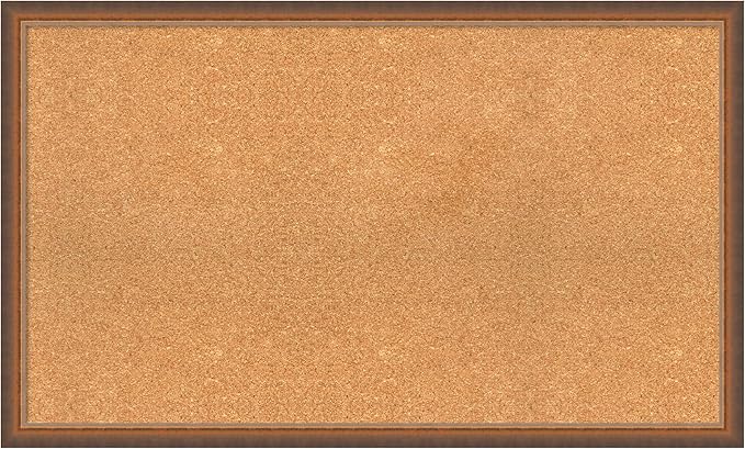 Amanti Art Natural Cork Board for Wall, 24x40 Vision Board with Bronze Frame, Large Corkboard Office Decor for Home Organization, Modern Corkboard Pinboard to Display Items for Home Organization in