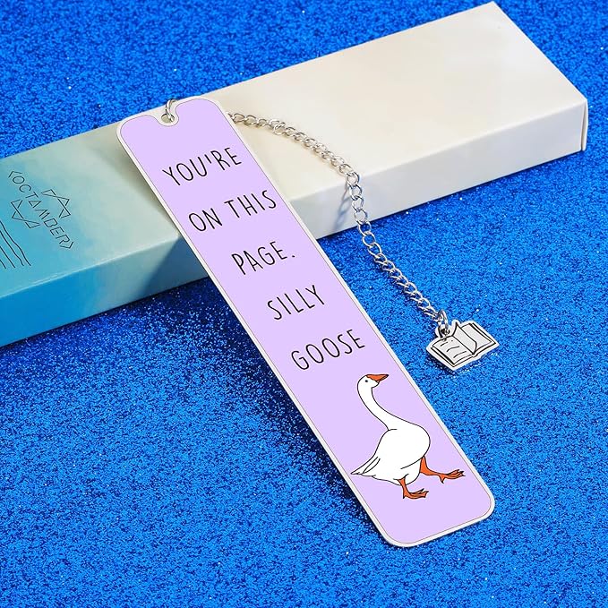 Funny Bookmarks - Cute Silly Goose Bookmarks for Women Men, Funny Book Marks for Reading Women Adults, Stocking Stuffer for Kids Teens, Christmas Birthday Silly Goose Gifts for Book Lovers Bookish