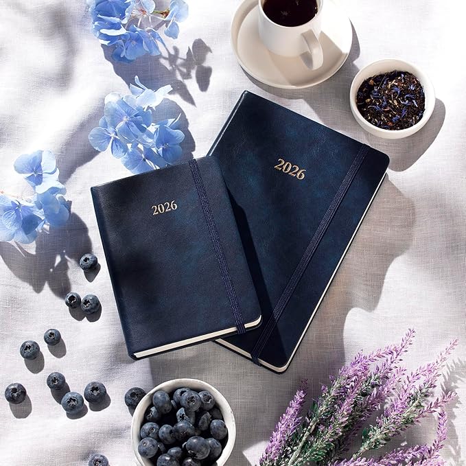 Wykeham's Executive 2026 Daily Journal Planner – US Public Holidays & Format – Customization Available (Royal Blue, 8.5"×5.5")