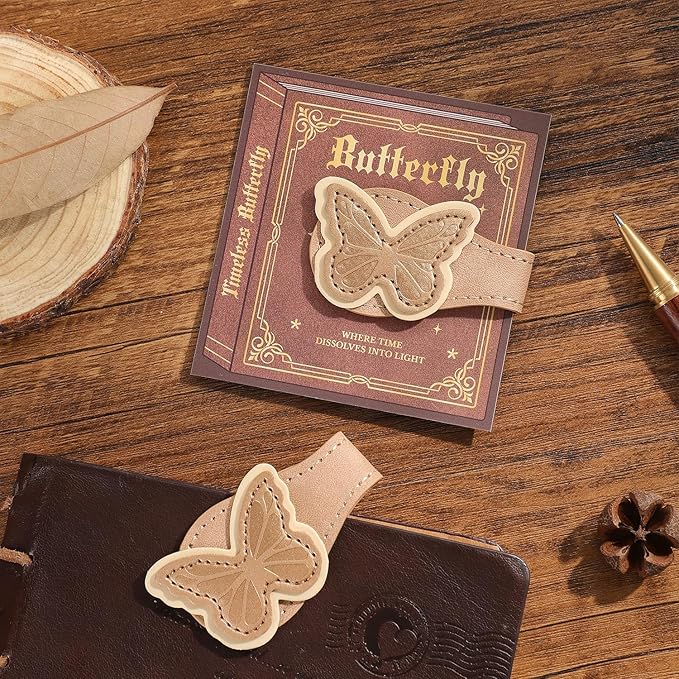 2PCS Vintage Magnetic Leather Bookmark, Leather Magnetic Bookmarks for Women, Magnetic PU Bookmarks Clip Book Accessories