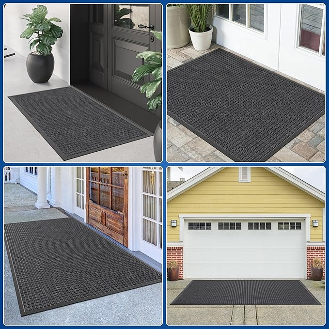 Durable Front Door Mat, 72" x 36" Heavy Duty Indoor Outdoor Doormat for Entryway, Non-Slip Rubber Backing, Stain and Fade Resistant Commercial Floor Mat for Home Office Entry