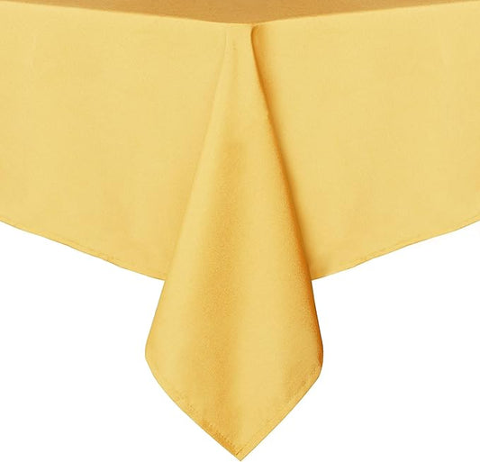 sancua Square Tablecloth - 60 x 60 Inch - Stain and Wrinkle Resistant Washable Polyester Table Cloth, Decorative Fabric Table Cover for Dining Tables, Buffet Parties and Camping, Yellow