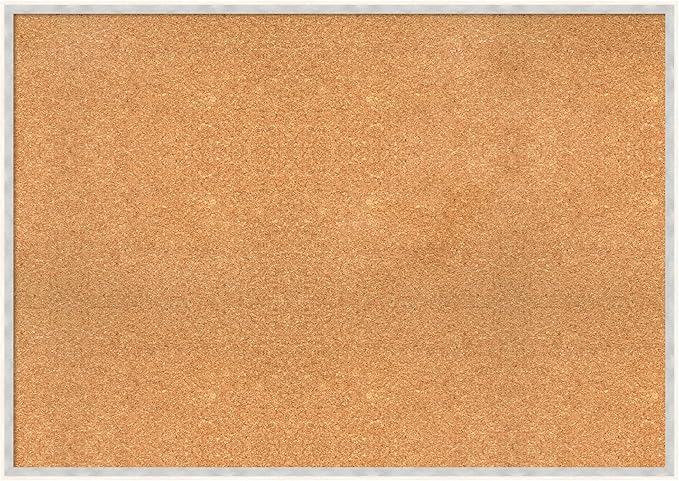 Amanti Art Natural Cork Board for Wall, 29x41 Vision Board with White Frame, X-Large Corkboard Office Decor for Home Organization, Modern Corkboard Pinboard to Display Items for Home Organization in