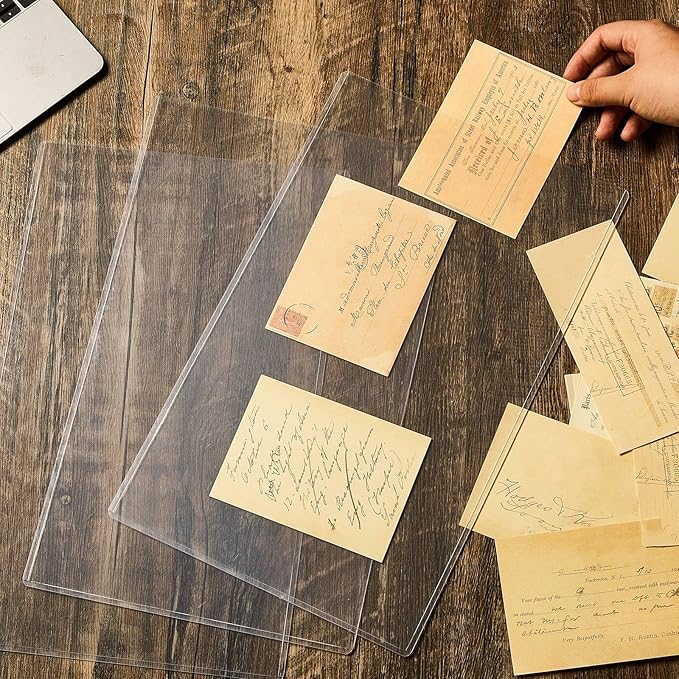 Henoyso 10 Pcs 8.5" x 14" Menu Cover Rigid Print Protectors Clear Heavy Duty Menu Holder Poster Protector Sleeve Hard Plastic Paper Sleeves for Page Sheet Photographs Document Birth Certificate