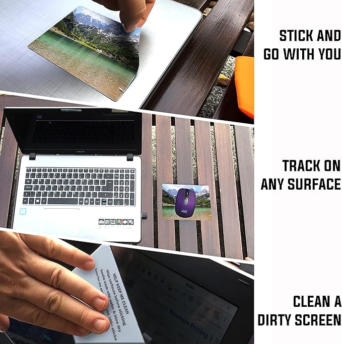 Adhesive Mouse Pad - Peel and Sticks to Any Surface - Travel Mouse Pad, Sticky for Any Surface - Excellent Tracking - Mountain Lake