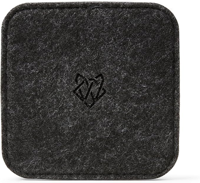 Premium Felt Drink Coasters | Square Dark Grey Set of 4 | 10 x 10cm | Absorbent & Non-Slip, Ideal for Home & Office Desks
