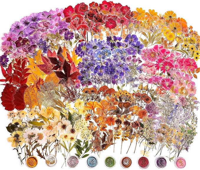 380 Pcs Natural Flower Stickers for Scrapbooking, Vintage Floral Stickers Decals Aesthetic Watercolor Stickers for Journaling Phone Case Stickers Art Bullet Junk Journal Planners DIY Craft Notebook