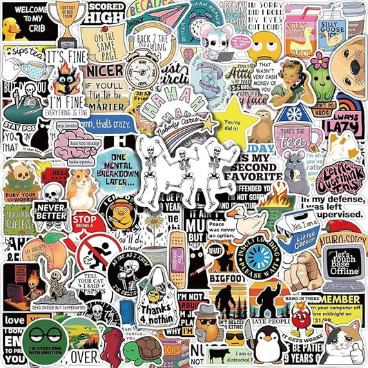 150 PCS Hilarious Stickers for Adults,Funny Meme Sarcastic Weird Snarky Cool Dark Humor Sticker Packs for Bumper Water Bottles Laptops Scrapbooking Waterproof Men Work Decals