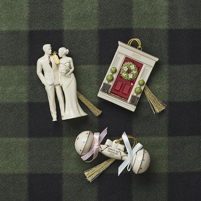 Lenox 897119 2025 Bride & Groom Ornament, Christmas, Holiday Decorations