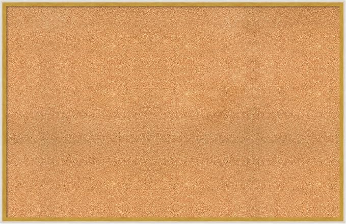 Amanti Art Natural Cork Board for Wall, 29x45 Vision Board with White Frame, Oversize Corkboard Office Decor for Home Organization, Modern Corkboard Pinboard to Display Items for Home Organization in