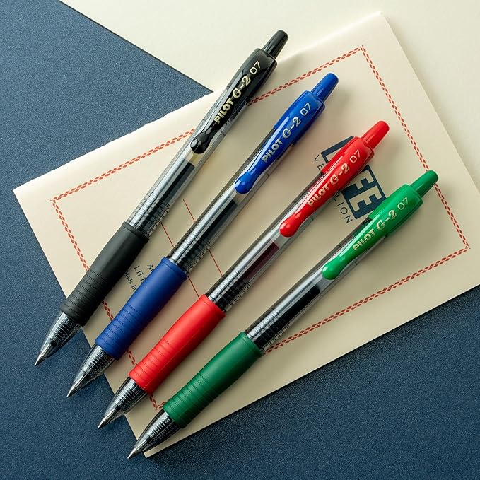 Pilot G2 Premium Gel Pens, Gel Roller Pens, Fine Point 0.7 mm Assorted Colors 8