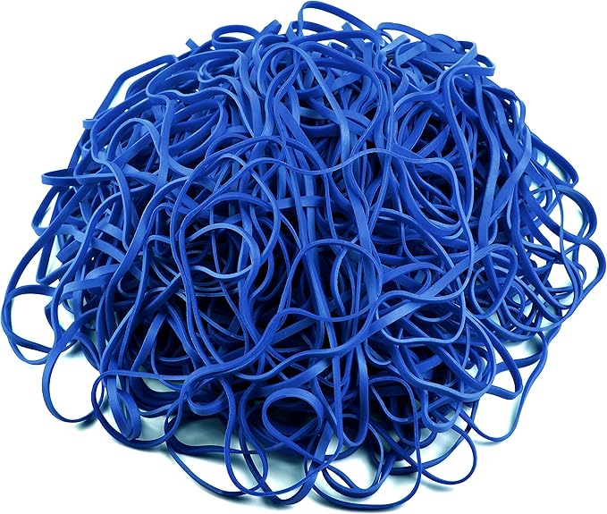 Coopay 180 Pieces Large Rubber Bands Bulk, 8 Inches Heavy Duty Strong Elastic Bands for Office Supply School Home, Securing Trash Can Garbage Cans, File Folders (Blue)