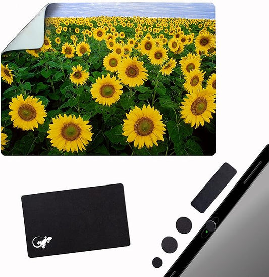 Adhesive Mouse Pad - Peel and Sticks to Any Surface - Travel Mouse Pad, Sticky for Any Surface - Excellent Tracking - Sunflowers