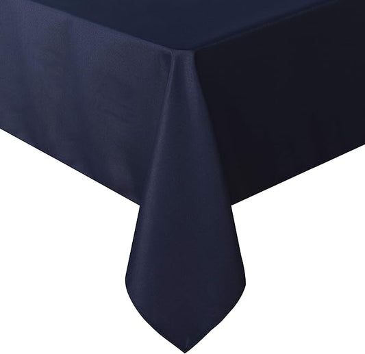 sancua Rectangle Tablecloth - 54 x 78 Inch - Stain and Wrinkle Resistant Washable Polyester Table Cloth, Decorative Fabric Table Cover for Dining Tables, Buffet Parties and Camping, Navy