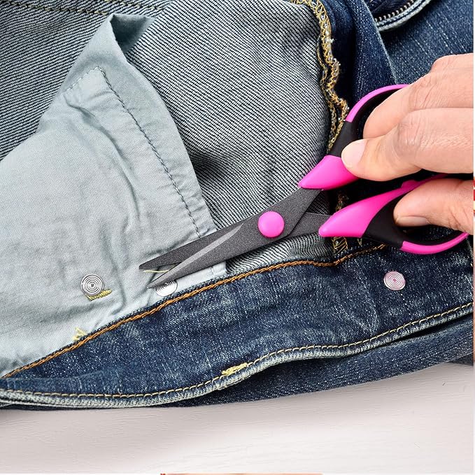 Craft Scissors Set, Sharp Scissors All Purpose Heavy Duty, Teflon Non-stick Titanium Coated, Ergonomic Grip, Ideal for Sewing Fabric DIY&Arts Scrapbook School Office Supplies, 9.3''/8.5''/5.6"